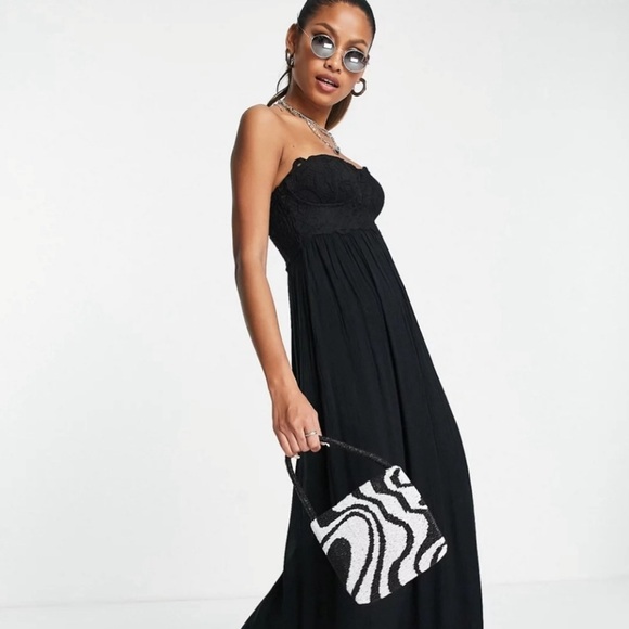 Free People FP One Adella Strapless Black Maxi Dress XS NWOT - Picture 3 of 6